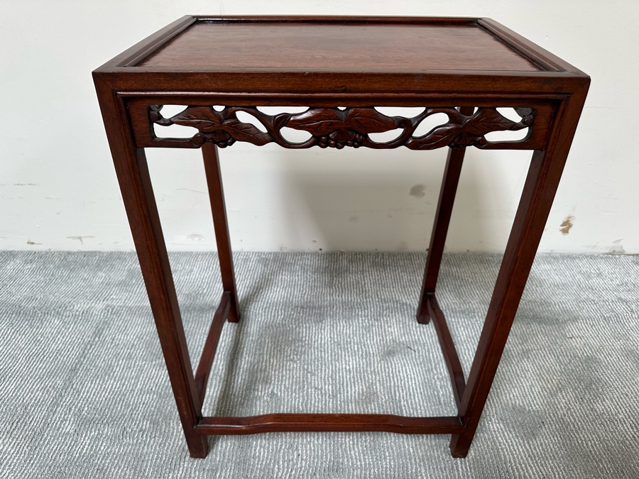 Chinese Wooden Side Table 19W X 14D X 26H [Photo 2]
