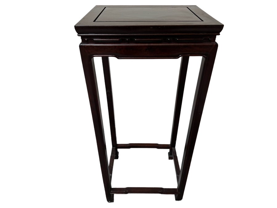 Chinese Wooden Fern Sculpture Stand For Arkraft Made In Hong Kong 16W X 13D X 36H [Photo 1]