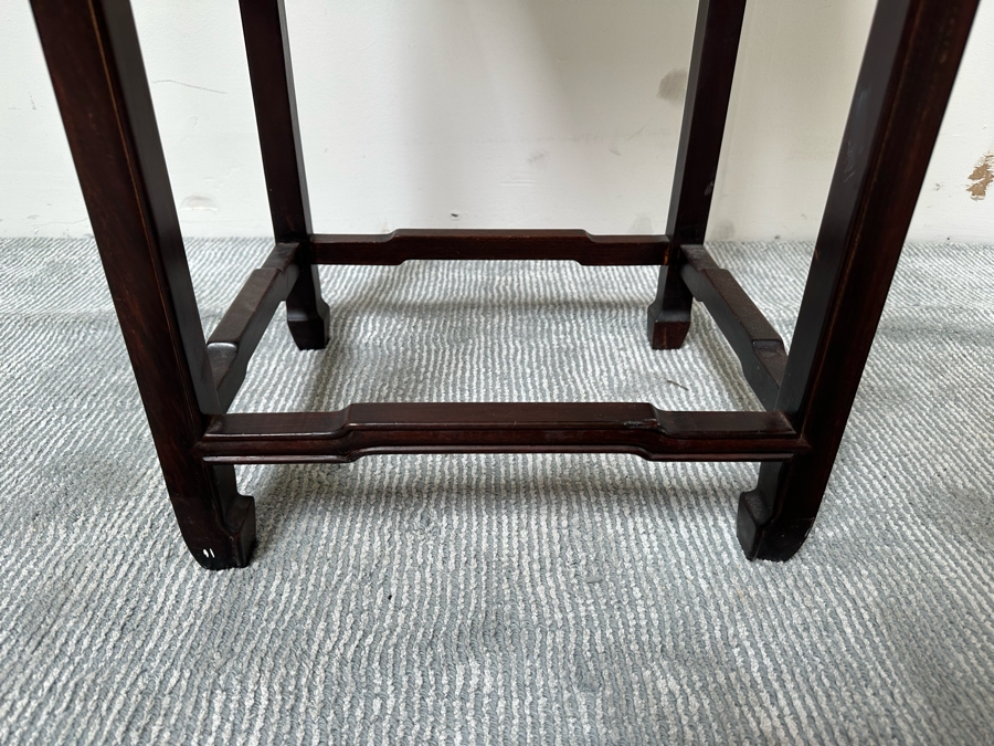 Chinese Wooden Fern Sculpture Stand For Arkraft Made In Hong Kong 16W X 13D X 36H [Photo 5]