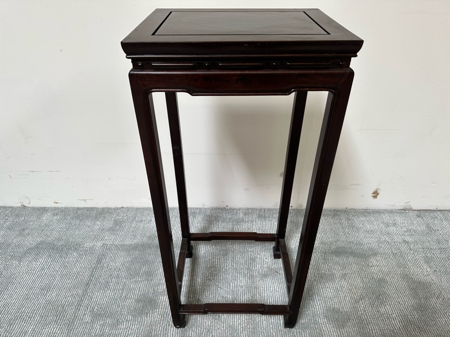 Chinese Wooden Fern Sculpture Stand For Arkraft Made In Hong Kong 16W X 13D X 36H [Photo 2]