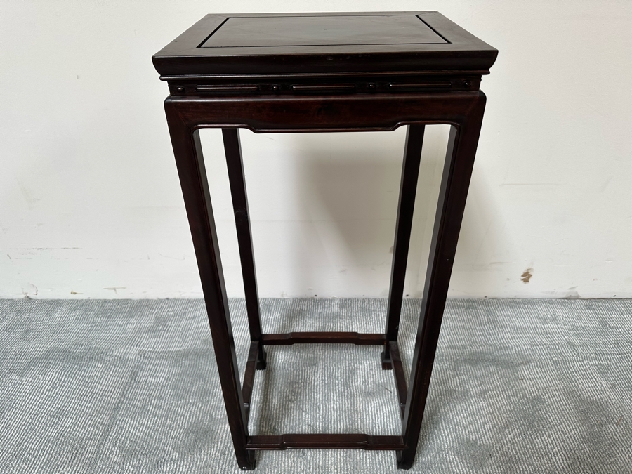 Chinese Wooden Fern Sculpture Stand For Arkraft Made In Hong Kong 16W X 13D X 36H [Photo 3]