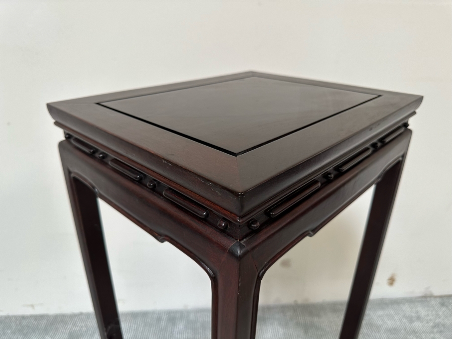 Chinese Wooden Fern Sculpture Stand For Arkraft Made In Hong Kong 16W X 13D X 36H [Photo 6]