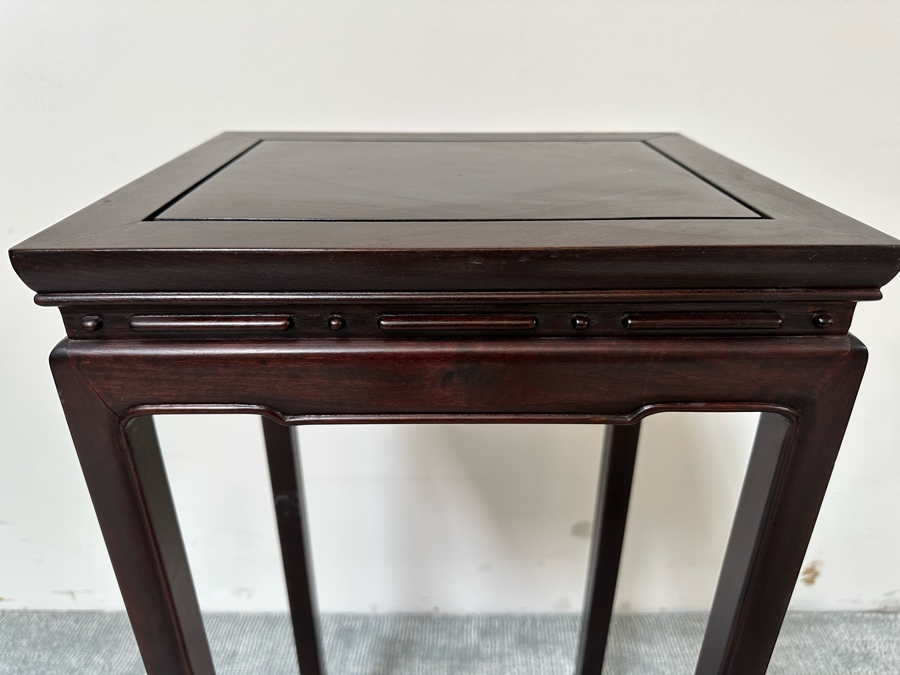 Chinese Wooden Fern Sculpture Stand For Arkraft Made In Hong Kong 16W X 13D X 36H [Photo 4]