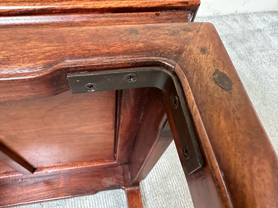 Pair Of Vintage Chinese Hardwood Armchairs With Cushions [Photo 12]