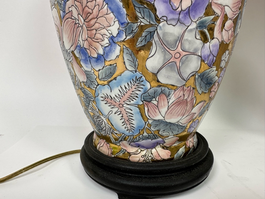 Pair Of Hand Painted Asian Table Lamps 27H [Photo 5]
