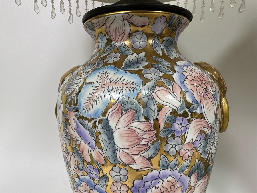Pair Of Hand Painted Asian Table Lamps 27H [Photo 4]