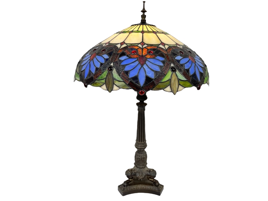 Stained Glass Table Lamp 32H [Photo 1]