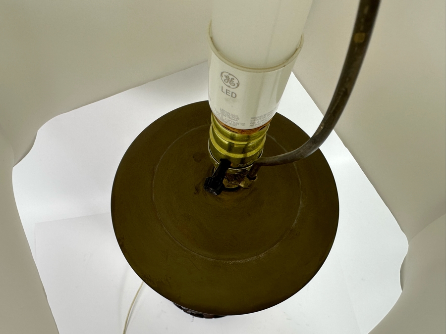 Vintage White Reticulated Porcelain Lamp 32H [Photo 7]