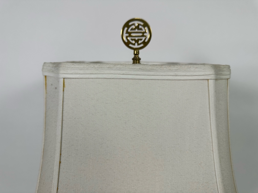 Vintage White Reticulated Porcelain Lamp 32H [Photo 6]