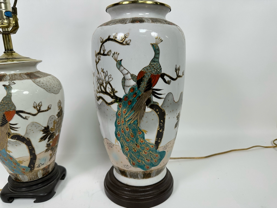 Pair Of Hand Painted Table Lamps 29H And 22H [Photo 4]