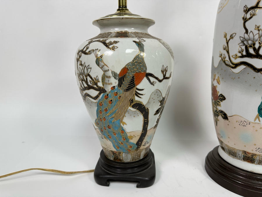 Pair Of Hand Painted Table Lamps 29H And 22H [Photo 2]