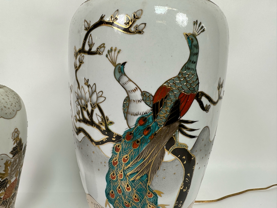 Pair Of Hand Painted Table Lamps 29H And 22H [Photo 5]