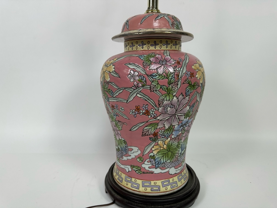 Vintage Hand Painted Porcelain Lamp No Shade 27H [Photo 5]