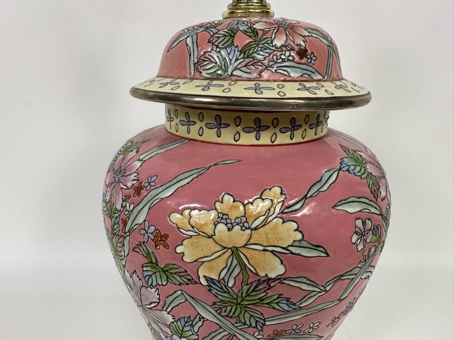 Vintage Hand Painted Porcelain Lamp No Shade 27H [Photo 3]