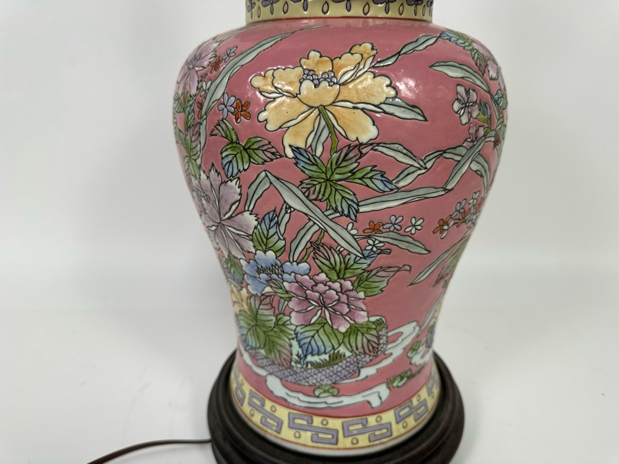Vintage Hand Painted Porcelain Lamp No Shade 27H [Photo 4]