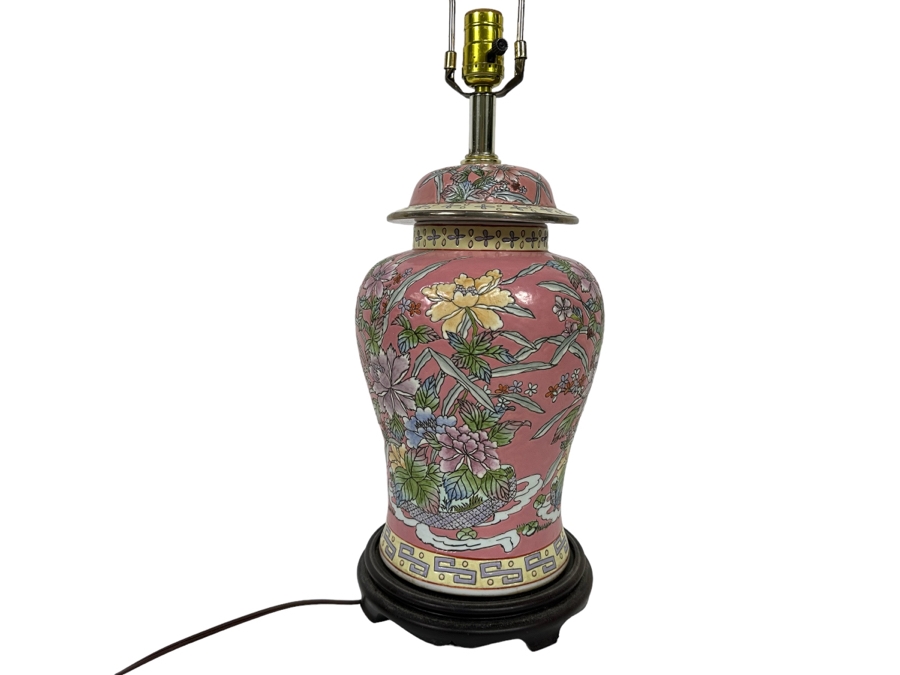 Vintage Hand Painted Porcelain Lamp No Shade 27H [Photo 1]