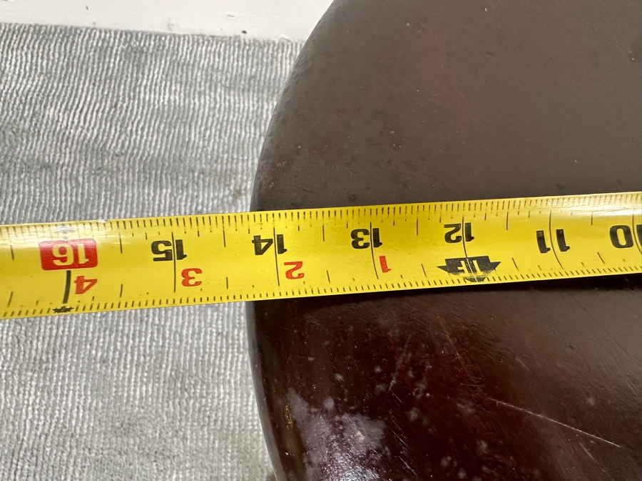 Antique Piano Stool With Glass Ball And Brass Claw Feet 14R X 19H [Photo 6]