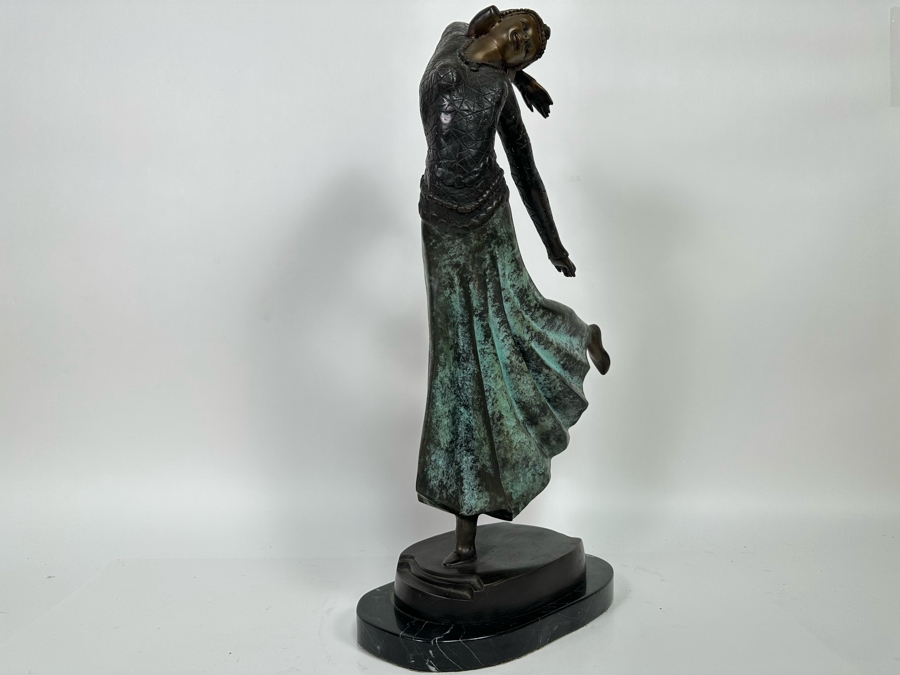 Bronze Sculpture Of Dancing Lady Signed Chicerow 10W X 23H [Photo 6]