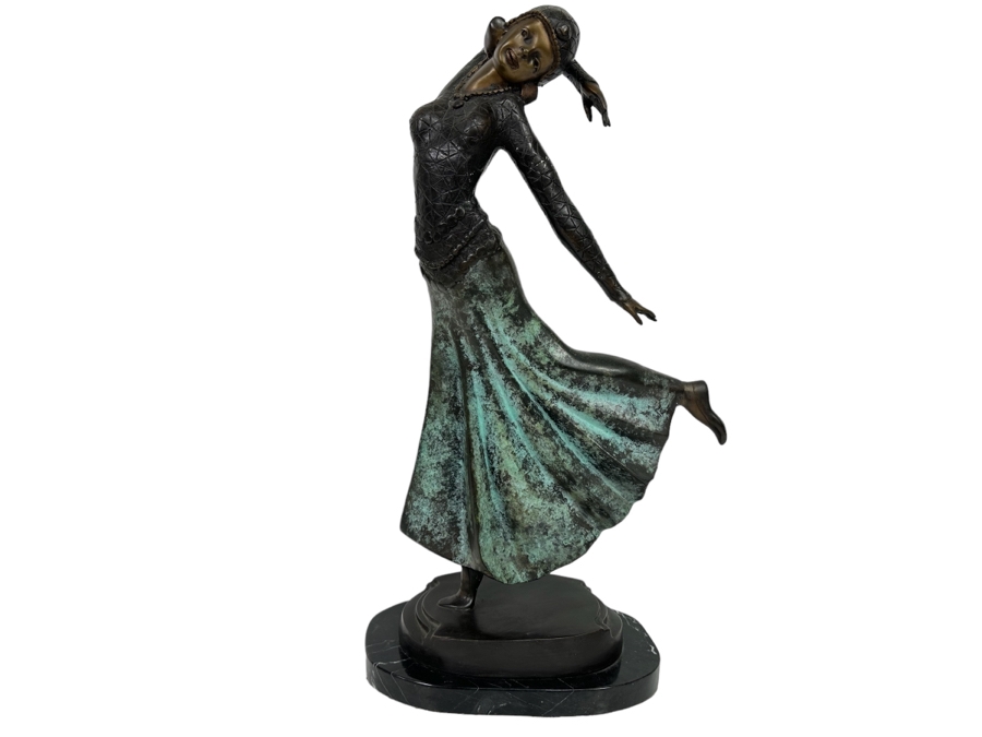 Bronze Sculpture Of Dancing Lady Signed Chicerow 10W X 23H [Photo 1]