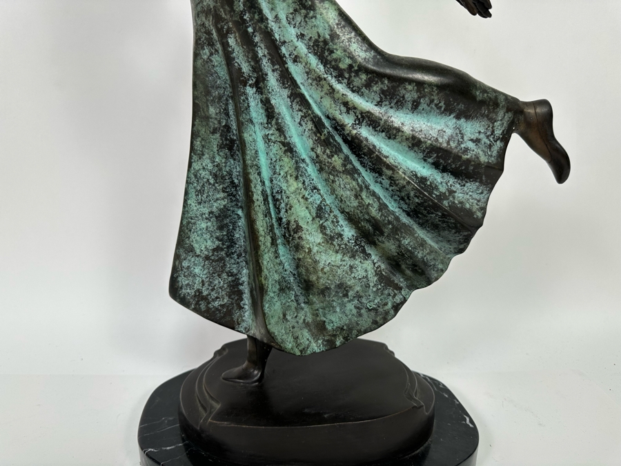 Bronze Sculpture Of Dancing Lady Signed Chicerow 10W X 23H [Photo 4]