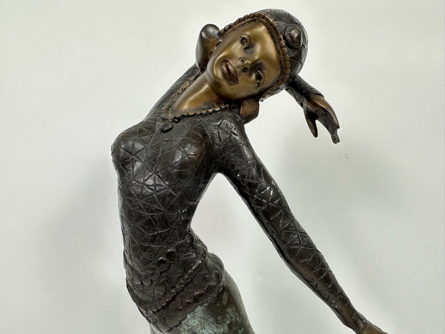 Bronze Sculpture Of Dancing Lady Signed Chicerow 10W X 23H [Photo 3]