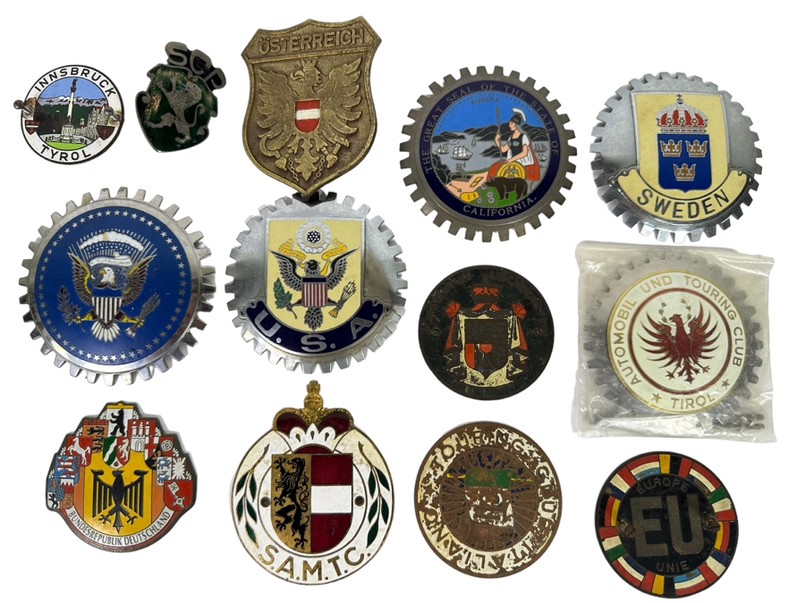 Collection Of Vintage Vehicle Car Grille Badges Emblems [Photo 1]