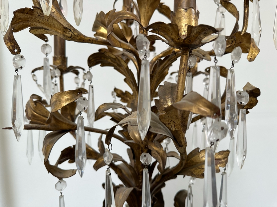 Impressive Vintage Bronze Figural Lady Holding A Chandelier Standing Torchiere Floor Lamp 69'H [Photo 13]