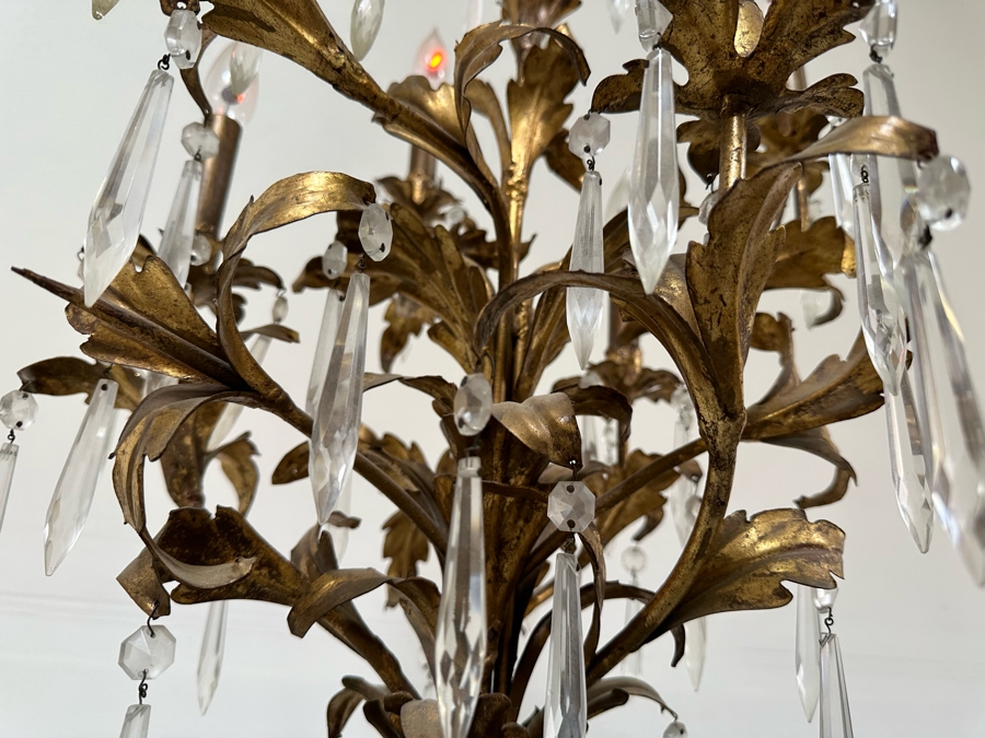 Impressive Vintage Bronze Figural Lady Holding A Chandelier Standing Torchiere Floor Lamp 69'H [Photo 14]