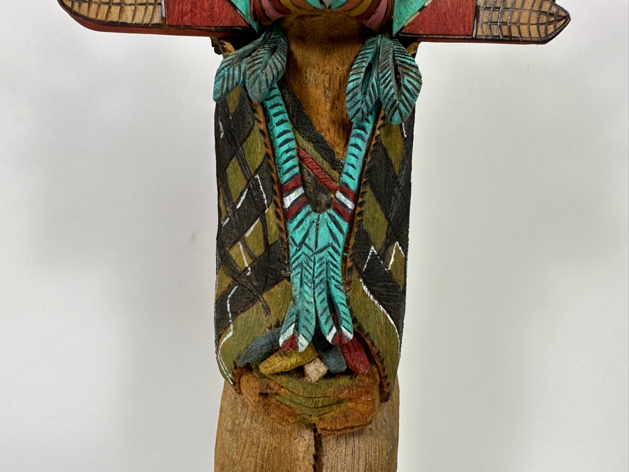 Signed Hand Carved / Hand Painted Hopi Native American Kachina Doll By Harriet Navasie 18.5H [Photo 6]