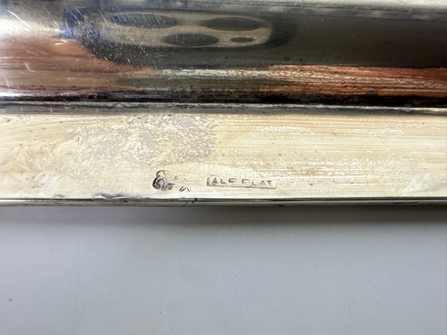 Vintage Set Of Twelve Christofle Silverplate Brandy Warmer Mini Sauce Pans With Handles Barware 2R X 1.25H With Silverplate Serving Tray 16 X 6 [Photo 14]