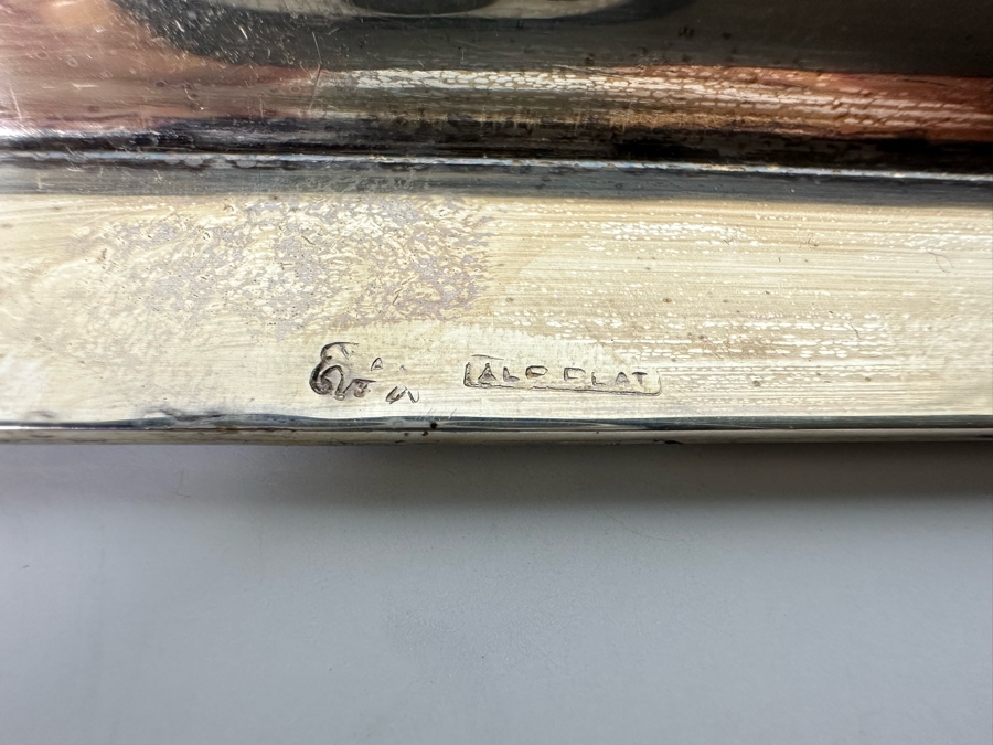 Vintage Set Of Twelve Christofle Silverplate Brandy Warmer Mini Sauce Pans With Handles Barware 2R X 1.25H With Silverplate Serving Tray 16 X 6 [Photo 15]