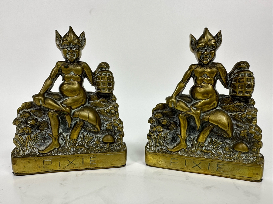 Antique Brass Pixie Bookends 4W X 3D X 5H [Photo 3]