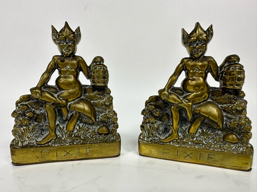 Antique Brass Pixie Bookends 4W X 3D X 5H [Photo 2]