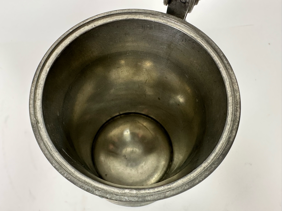 Antique Pewter Ale Tankard With Eagle On Lid 7W X 10.5H [Photo 14]