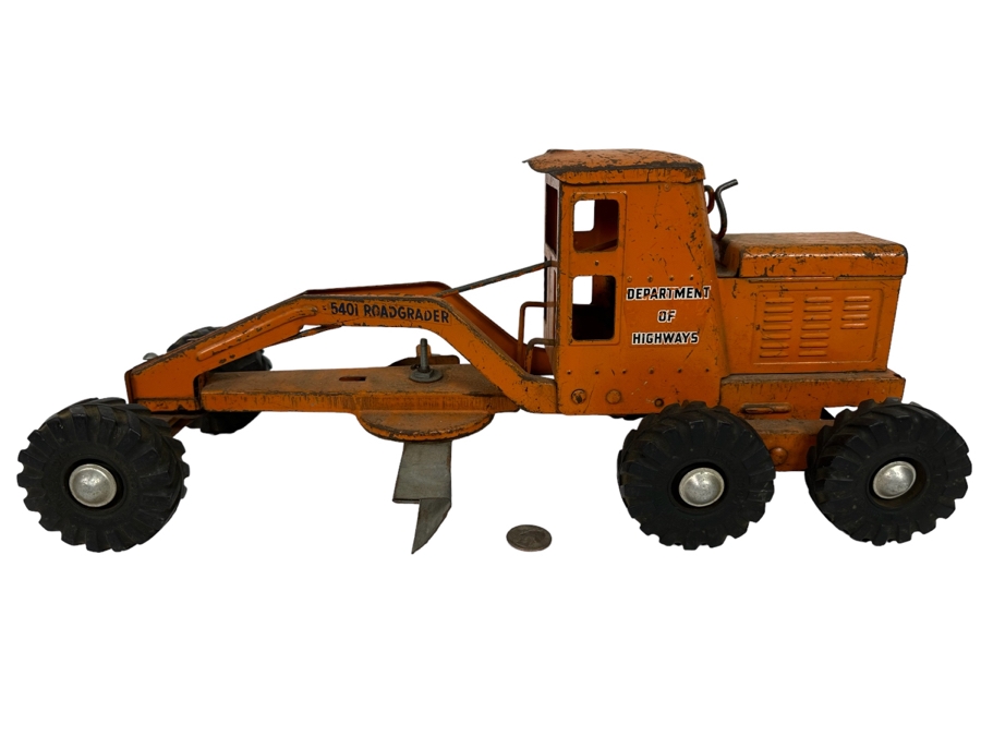 Old Lincoln 5401 - Department Of Highways Road Grader Plow Steel Toy 18W X 8D X 7H [Photo 1]