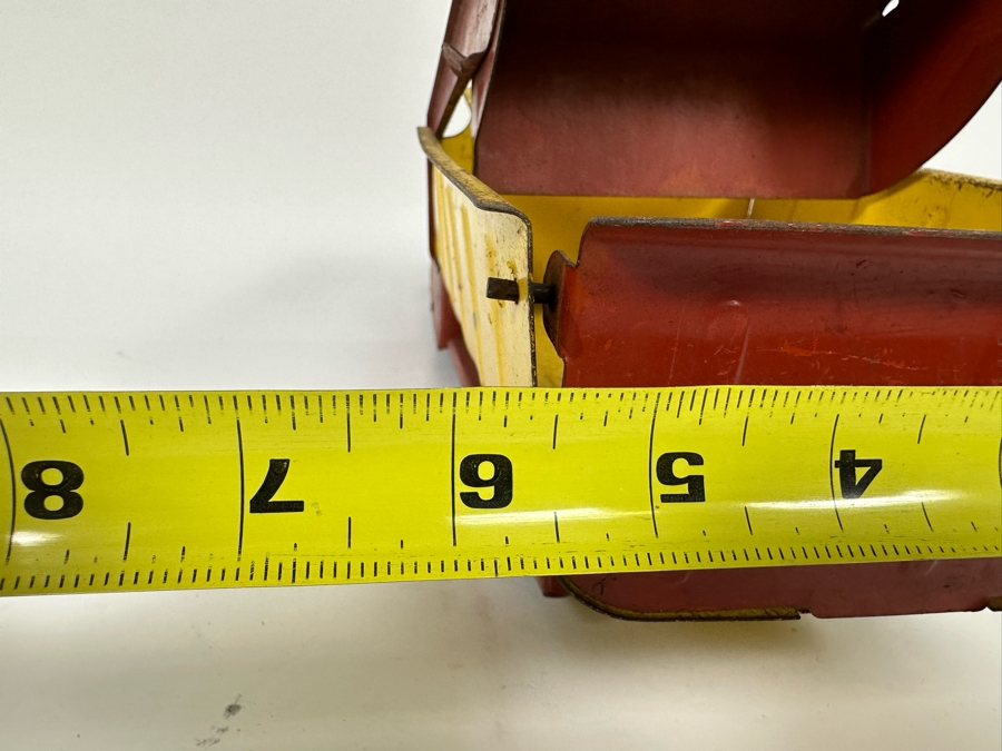 Vinage 1940s Marx Lumar Toy Truck Red / Yellow Sand Gravel Contractors Steel Dump Truck With Front Bucket 14W X 6D X 7H [Photo 18]