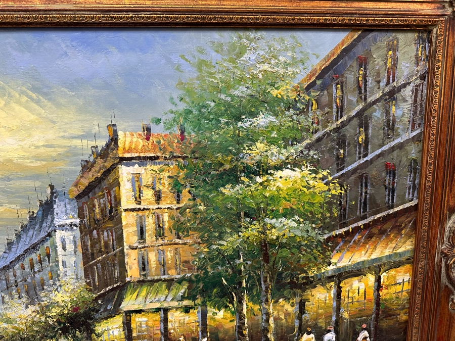 Original Oil Painting Of Paris France Eiffel Tower On Canvas 36 X 24 Framed 45 X 34 [Photo 12]