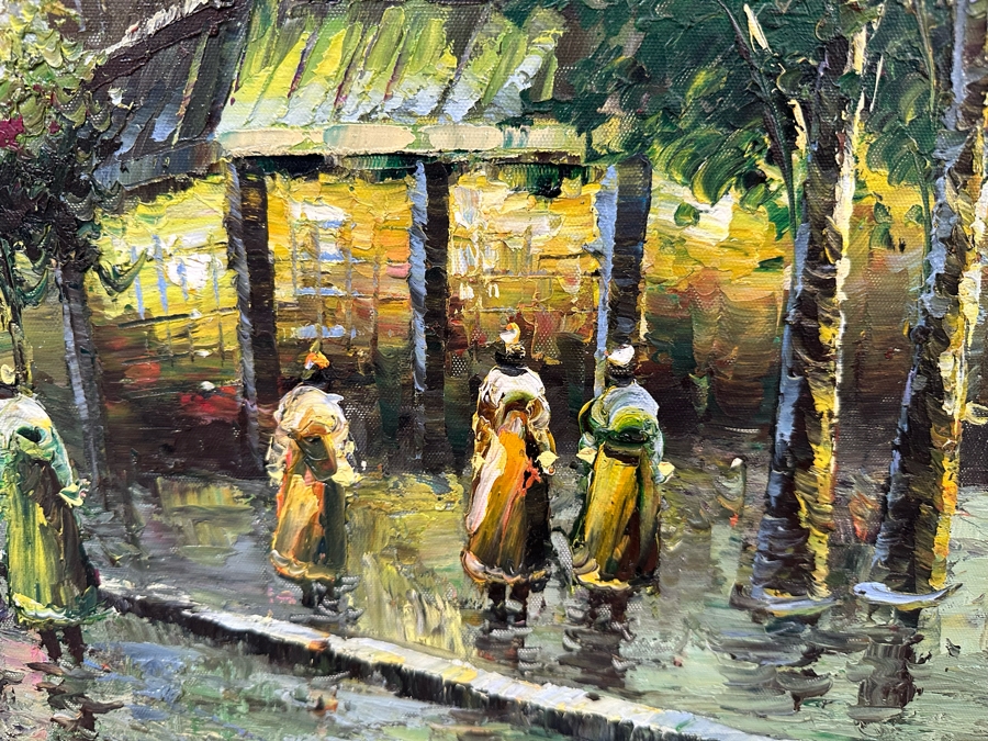 Original Oil Painting Of Paris France Eiffel Tower On Canvas 36 X 24 Framed 45 X 34 [Photo 15]