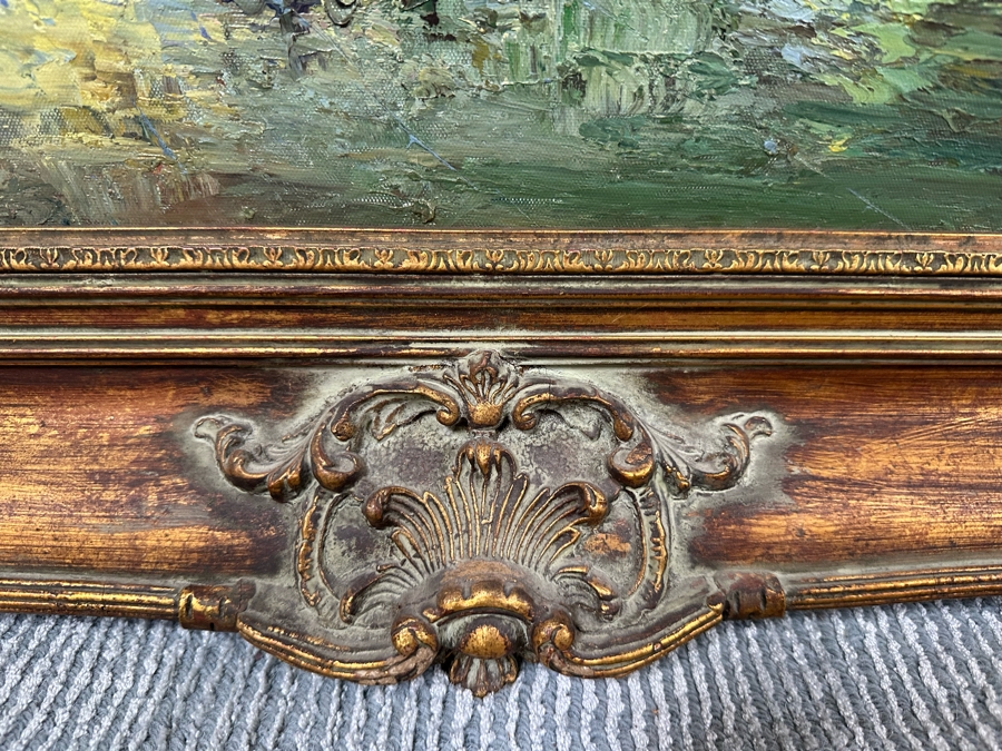 Original Oil Painting Of Paris France Eiffel Tower On Canvas 36 X 24 Framed 45 X 34 [Photo 16]