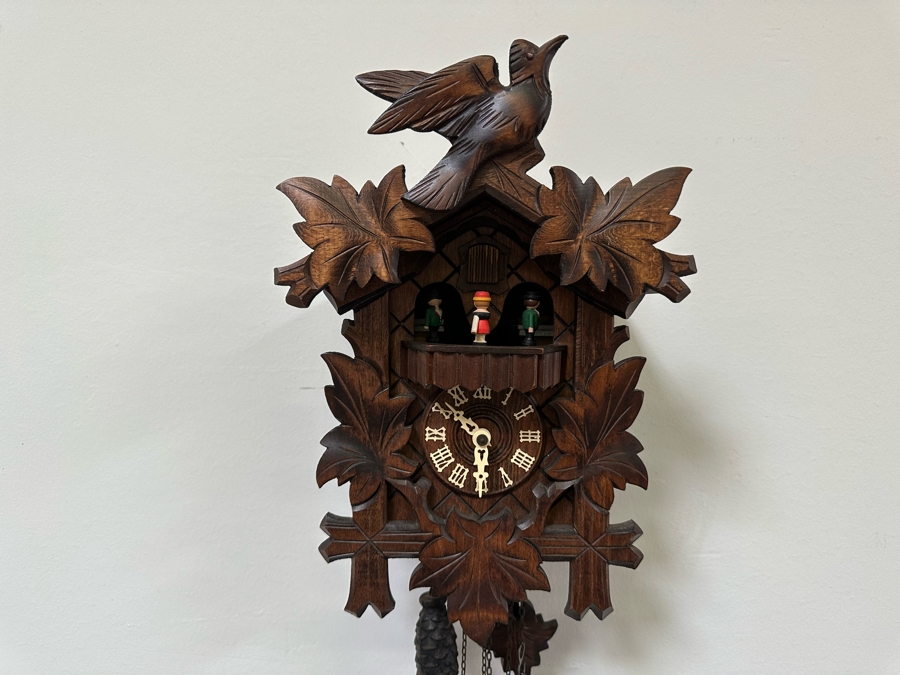 Vintage Wooden Cuckoo Clock Working 9W X 7D X 14H