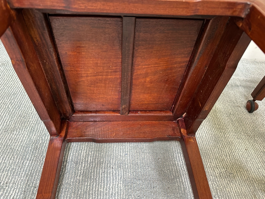Pair Of Vintage Chinese Wooden Side Chairs With Casters [Photo 11]