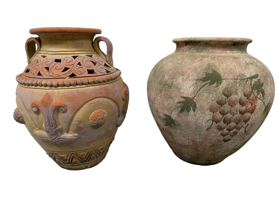 Pair Of Flower Pots 13H And 14H