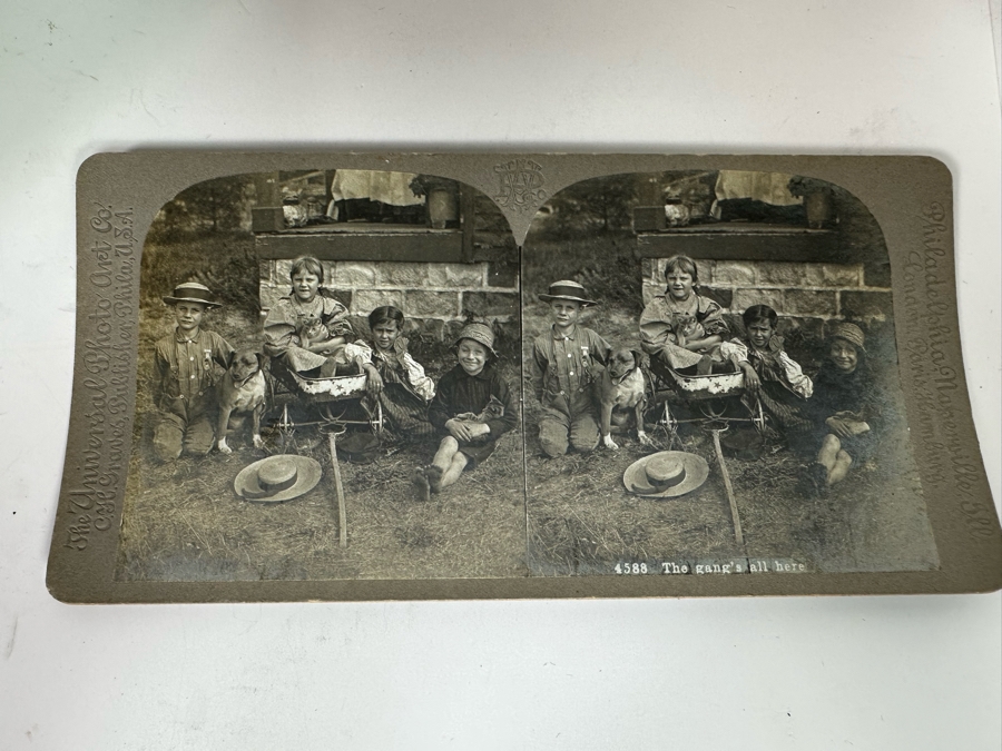 Rare Underwood & Underwood Sun Sculpture Stereoscope With Very Rare Antique Victorian Era Stereo View Card Holder With 23 Stereo View Cards Of Early American Children - See Photos [Photo 21]