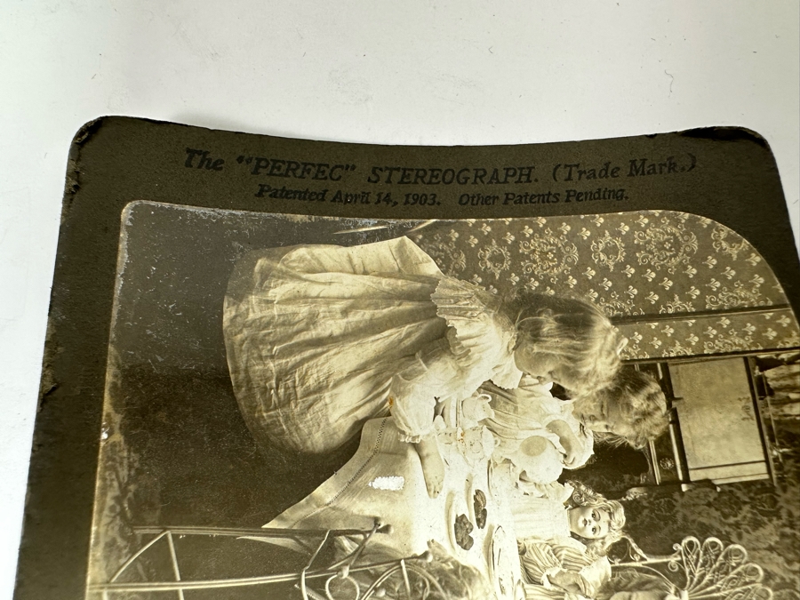 Rare Underwood & Underwood Sun Sculpture Stereoscope With Very Rare Antique Victorian Era Stereo View Card Holder With 23 Stereo View Cards Of Early American Children - See Photos [Photo 20]
