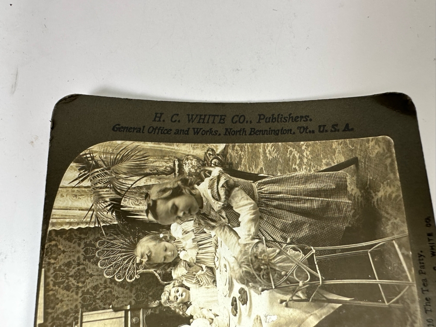 Rare Underwood & Underwood Sun Sculpture Stereoscope With Very Rare Antique Victorian Era Stereo View Card Holder With 23 Stereo View Cards Of Early American Children - See Photos [Photo 18]