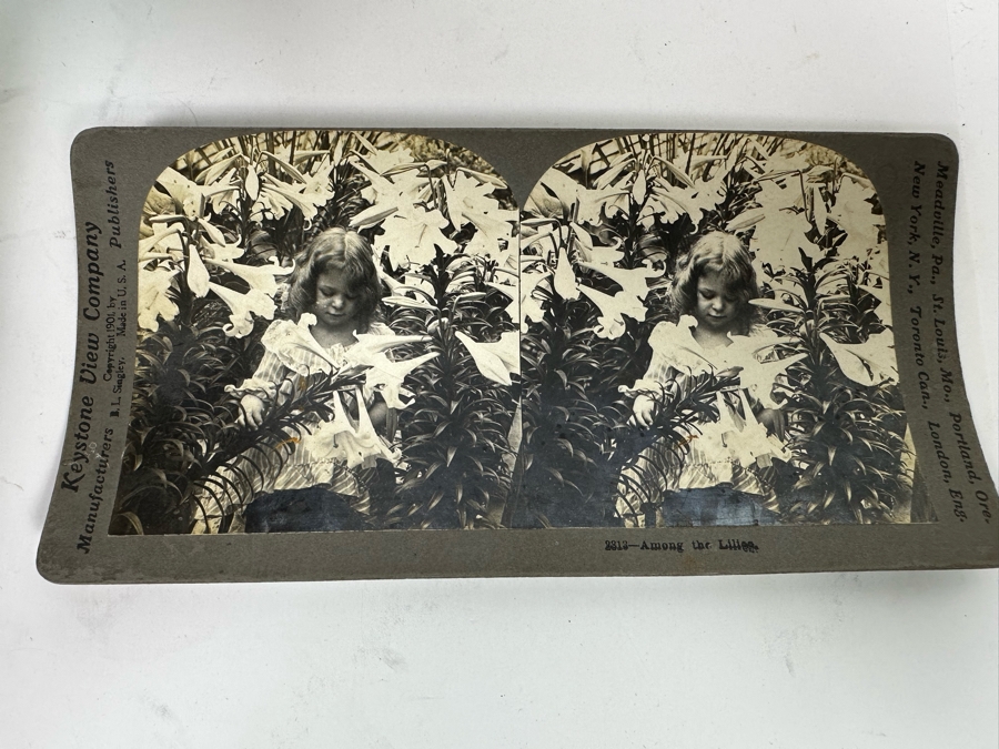 Rare Underwood & Underwood Sun Sculpture Stereoscope With Very Rare Antique Victorian Era Stereo View Card Holder With 23 Stereo View Cards Of Early American Children - See Photos [Photo 36]