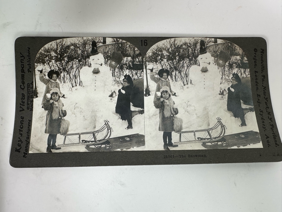 Rare Underwood & Underwood Sun Sculpture Stereoscope With Very Rare Antique Victorian Era Stereo View Card Holder With 23 Stereo View Cards Of Early American Children - See Photos [Photo 28]