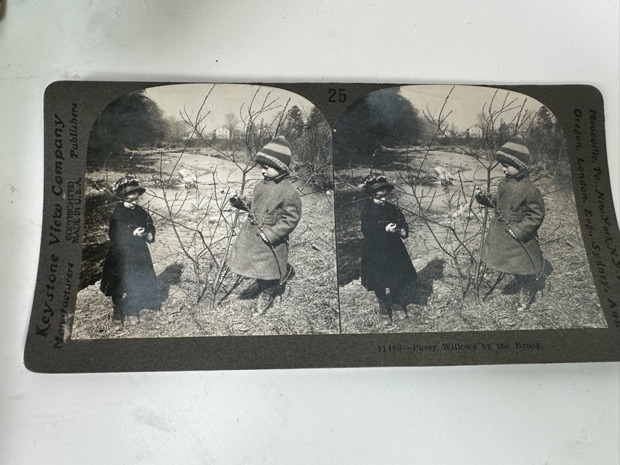 Rare Underwood & Underwood Sun Sculpture Stereoscope With Very Rare Antique Victorian Era Stereo View Card Holder With 23 Stereo View Cards Of Early American Children - See Photos [Photo 29]