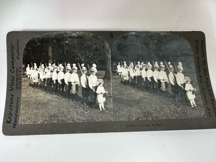 Rare Underwood & Underwood Sun Sculpture Stereoscope With Very Rare Antique Victorian Era Stereo View Card Holder With 23 Stereo View Cards Of Early American Children - See Photos [Photo 22]