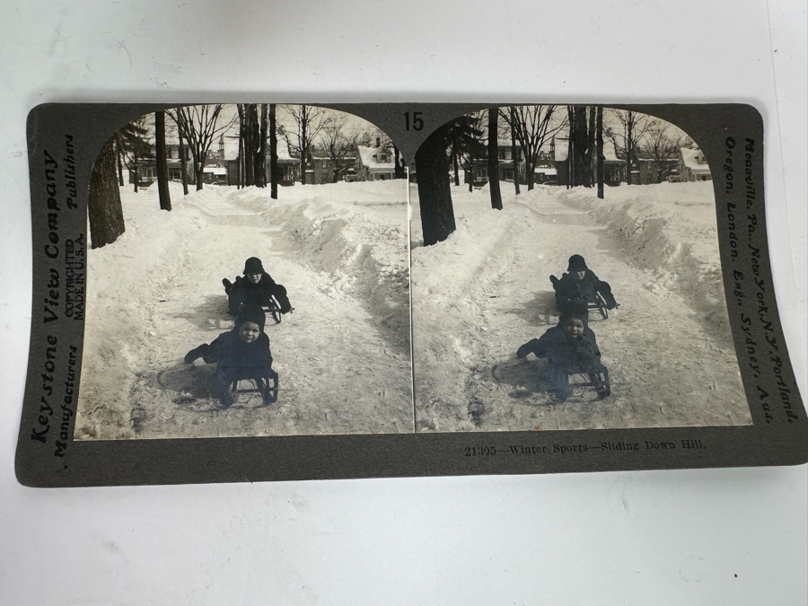 Rare Underwood & Underwood Sun Sculpture Stereoscope With Very Rare Antique Victorian Era Stereo View Card Holder With 23 Stereo View Cards Of Early American Children - See Photos [Photo 27]